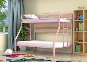 Двухъярусная кровать Милан Розовый полка Дуб молочный