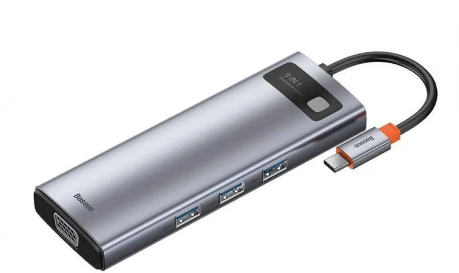 USB - Концентратор / Переходник / Хаб Baseus Metal Gleam Series 9-in-1 CAHUB-CU0G (Space Grey)