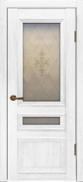Межкомнатная дверь Luxor Вероника-3 (Ясень белоснежный, сатинат, ДО)