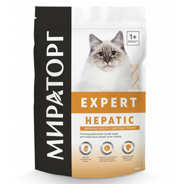 Сухой корм для кошек Мираторг Expert Hepatic бережная забота о здоровье печени