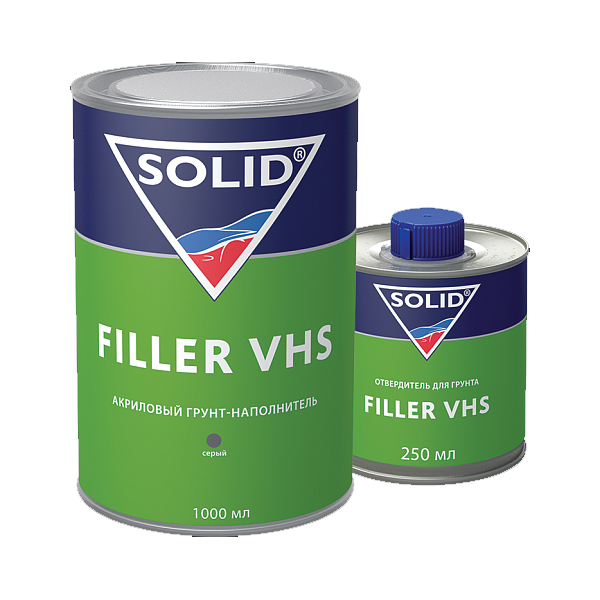 Solid FILLER VHS LOW VOC Грунт-наполнитель 4:1 (комплект), серый, 1л. + 250мл.