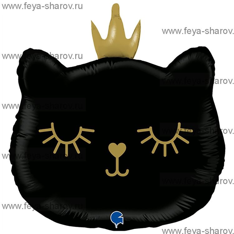 Кошечка в короне черная 66см