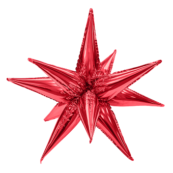 Звезда красная составная шар фольгированный с воздухом (НЕ ЛЕТАЕТ!)