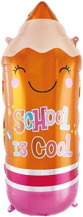 Карандаш оранжевый Школа - это круто! шар фигурный фольгированный с гелием