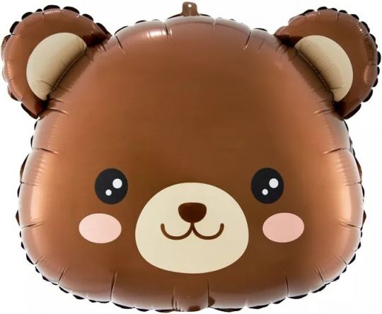 Голова милого медвежонка фигурный шар фольгированный с гелшием