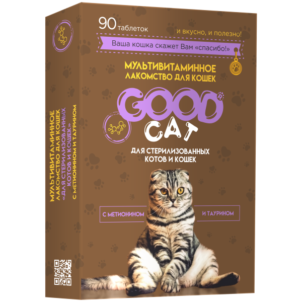 Лакомство витамины для стерилизованных кошек Good Cat 90 таб