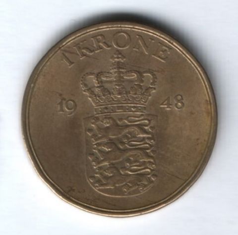 1 крона 1948 года Дания XF