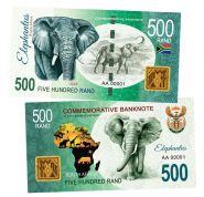 500 ранд ЮАР — Слон. Большая африканская пятерка. Памятная банкнота. UNC Oz