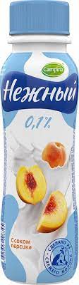 Питьевой йогурт Campina "Нежный с соком персика" 0.1%, 285 г