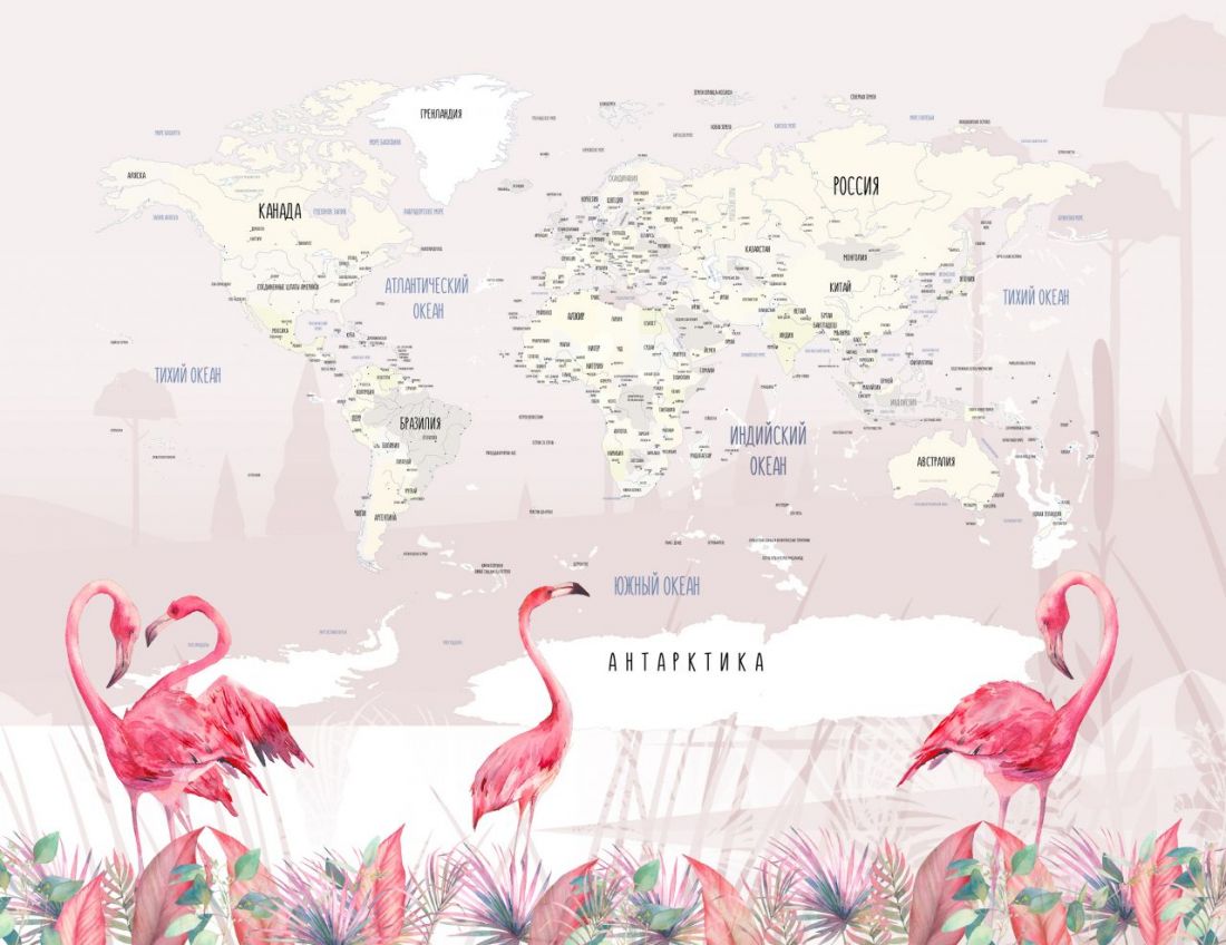 Flamingo map pink q