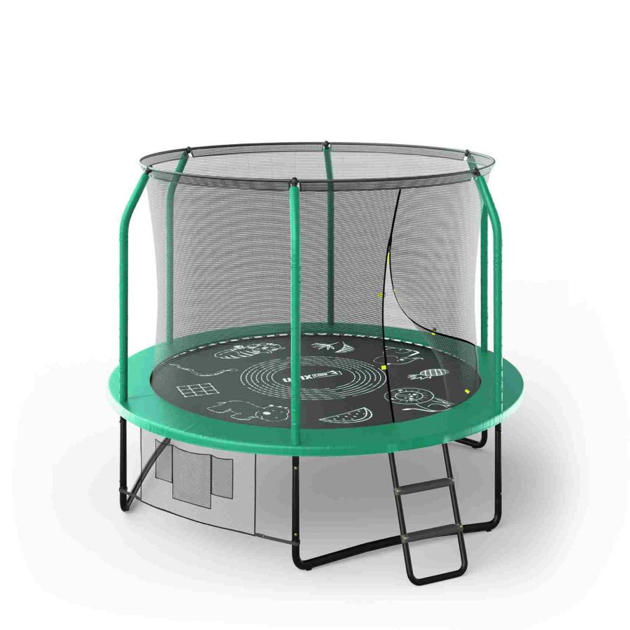 Батут UNIXline SUPREME GAME 8 ft (green)