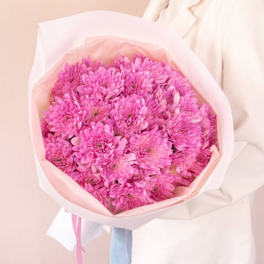Букет из розовых хризантем