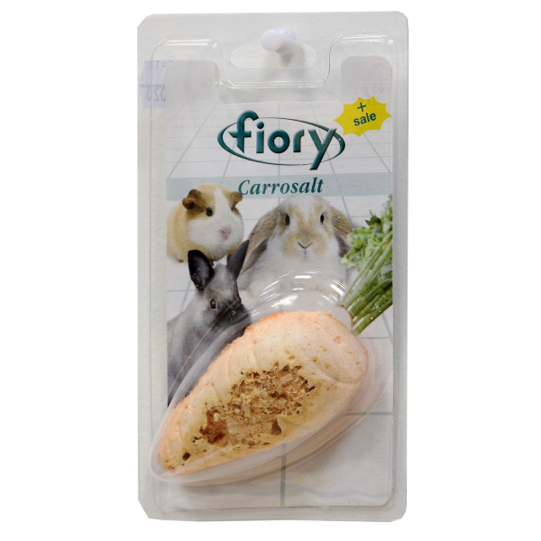 Лакомство для грызунов Fiory био-камень с солью в форме моркови 65 гр