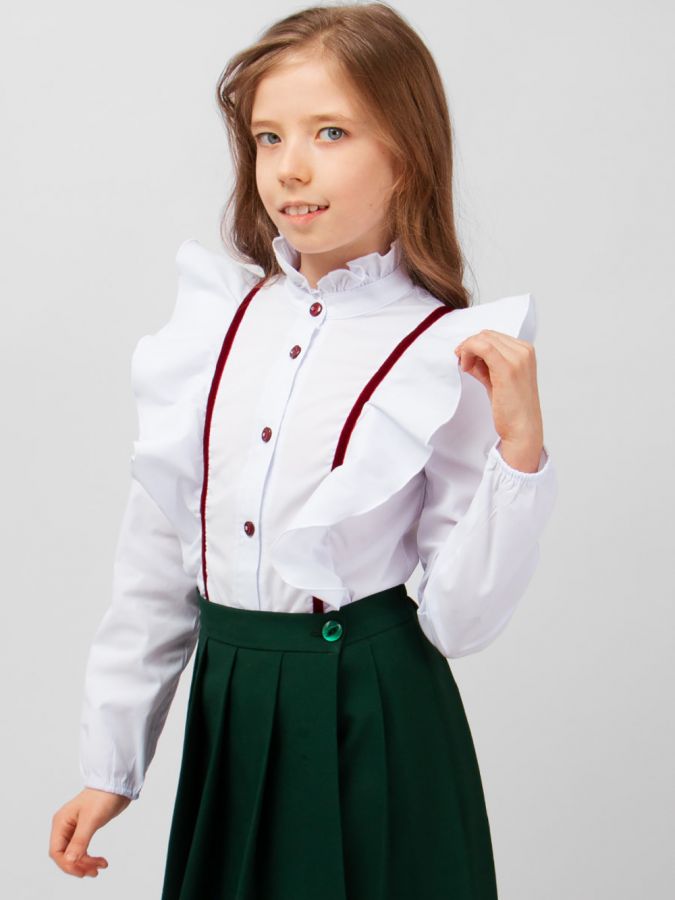 Блузка для девочки   SP0622 [бело-бордовый]