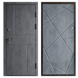 Входная дверь Termo-door  Вертикаль бетон Лучи бетон темный Металлическая