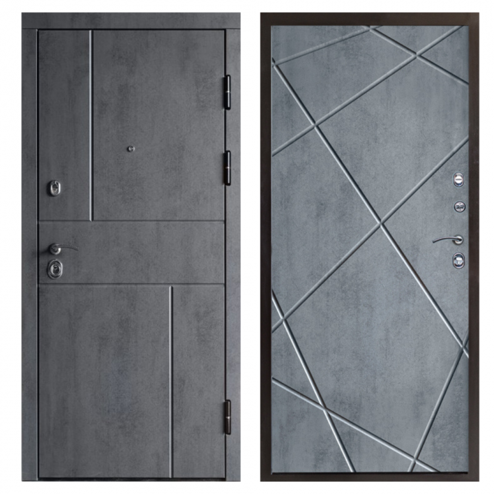 Входная дверь Termo-door  Вертикаль бетон Лучи бетон темный