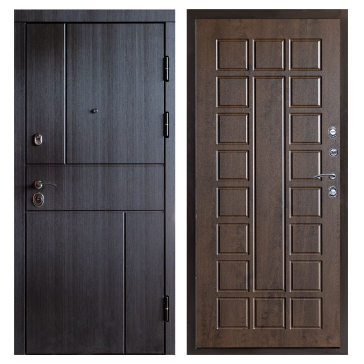 Входная дверь Termo-door  Вертикаль венге Престиж дуб Металлическая