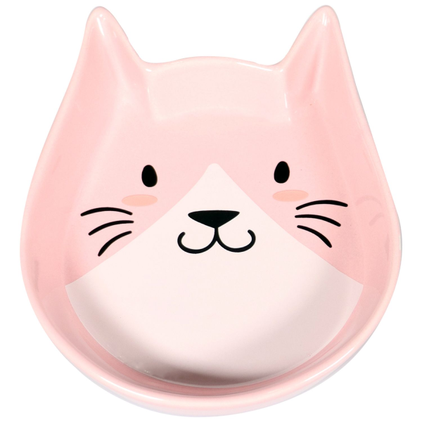 Миска для кошек Mr.Kranch Мордочка кошки розовая керамическая 250 мл