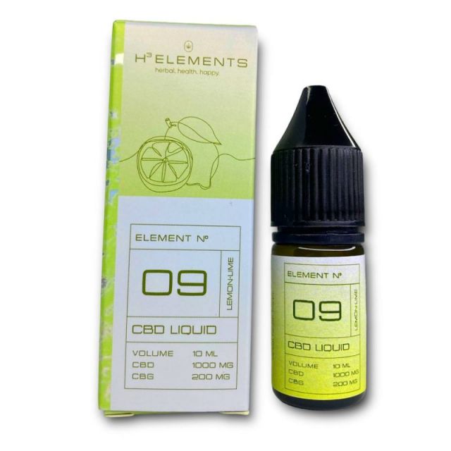 Жидкость для электронных испарителей CBD + CBG 12% H3Elements Лимон и Лайм