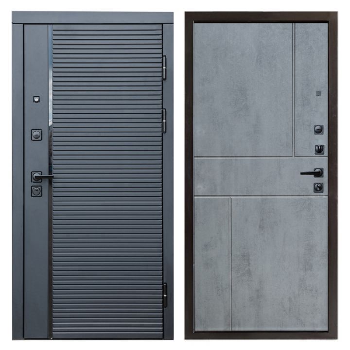 Входная дверь Termo-door Black line Горизонт Бетон темный Металлическая