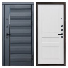 Входная дверь Termo-door Black line Классик Белое дерево Металлическая