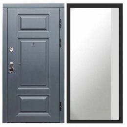 Входная дверь Termo-door Премиум Grey Широкое Зеркало Фацет Белый Софт