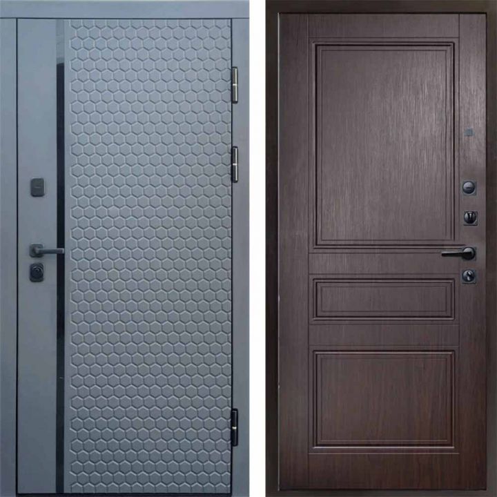 Входная дверь Termo-door SIMPLE Графит Классик Венге Металлическая