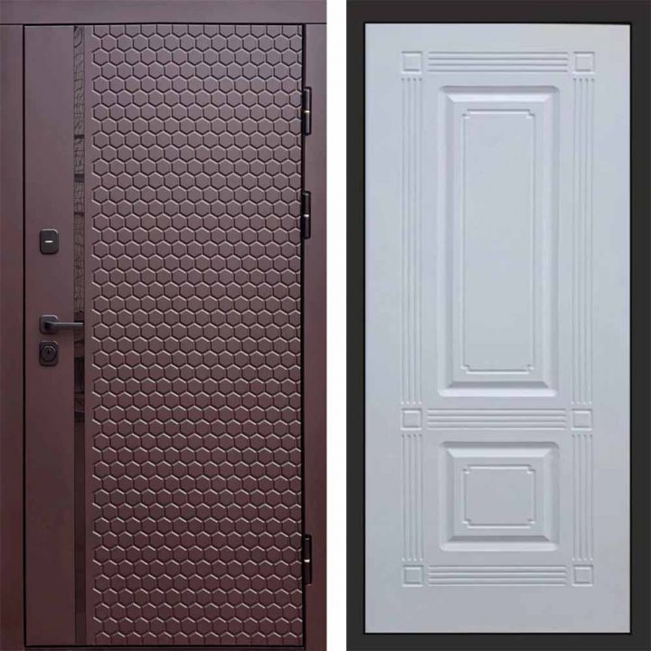 Входная дверь Termo-door SIMPLE Шоколад Мадрид Белый Софт