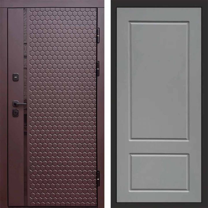 Входная дверь Termo-door SIMPLE Шоколад Марсель Грей Софт