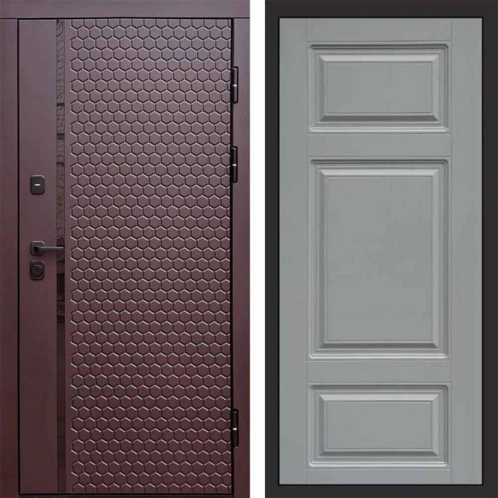 Входная дверь Termo-door SIMPLE Шоколад Лион Грей Софт