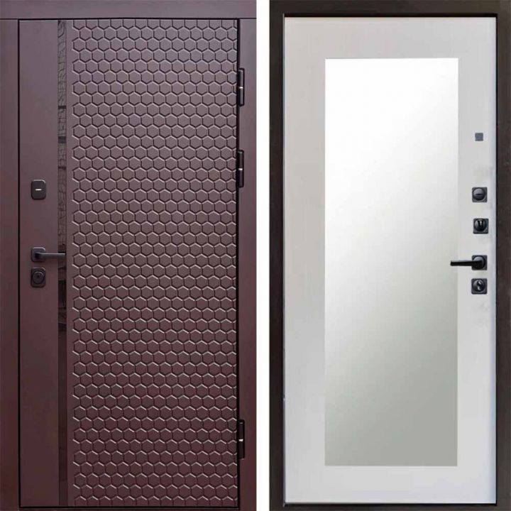Входная дверь Termo-door SIMPLE Шоколад Зеркало триумф лиственница