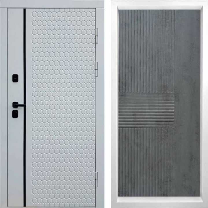 Входная дверь Termo-door SIMPLE WHITE Мастино Бетон Темный