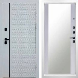 Входная дверь Termo-door SIMPLE WHITE Зеркало Белый софт Металлическая