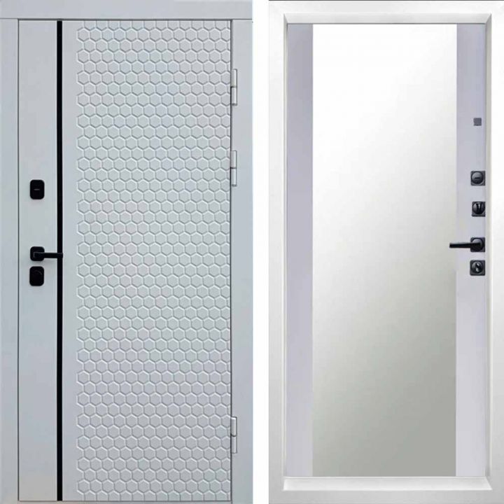 Входная дверь Termo-door SIMPLE WHITE Зеркало Белый софт