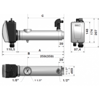 Электронагреватель Pahlen Compact титановый 15 кВт, датчик потока, термостат 0-45°С, защ. от перегрева  (13981415T)