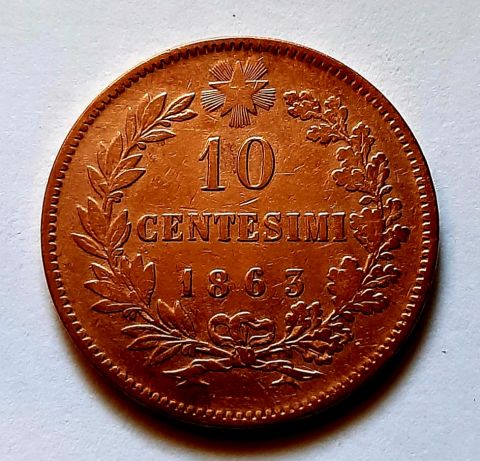 10 чентезимо 1863 Италия XF