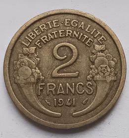 2 франка (Регулярный выпуск) Франция 1941 Бронза