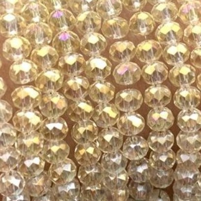 фото Бусины граненые Рондель (стекло) на нити цвет №19АВ Бледно-желтый (Jonquil - жонкиль/ нарцисс)