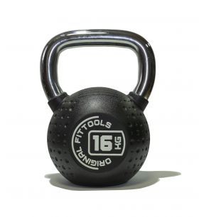 Гиря с хромированной ручкой полиуретановая (CPU) Original FitTools FT-KB-CPU-16 (16 кг) 