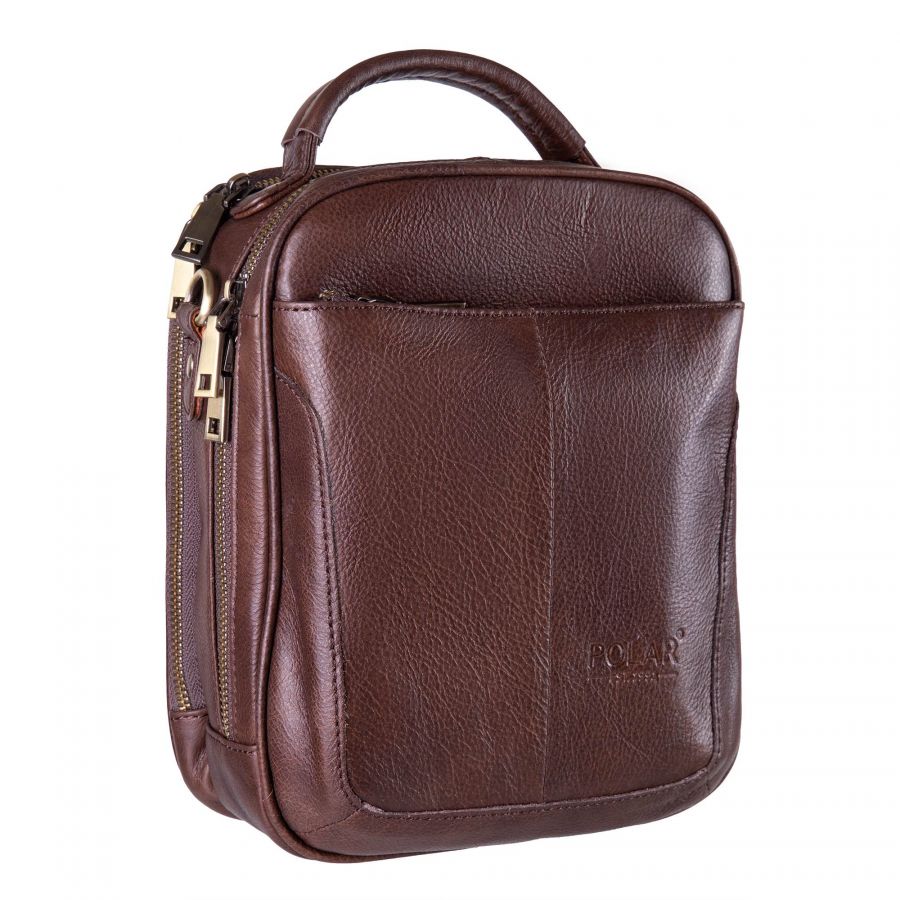 Мужская кожаная сумка 3281 коричневая (Коричневый) POLAR S-4617103281234