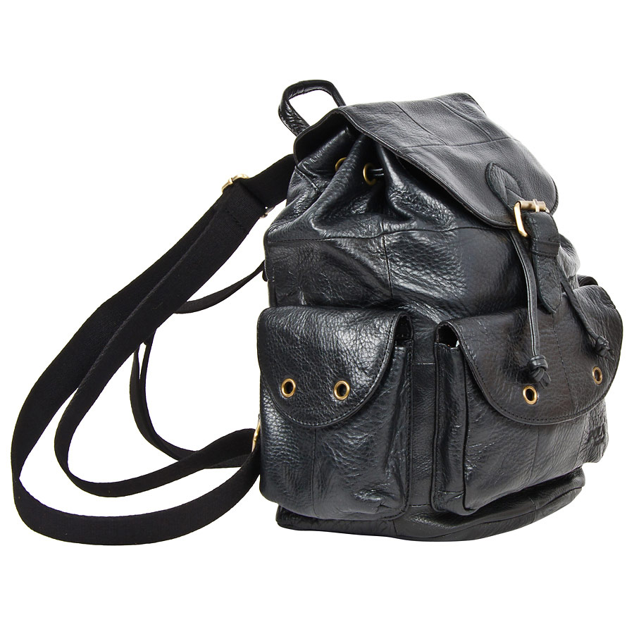Кожаный рюкзак 0302ч (Черный) POLAR S-4617830302059