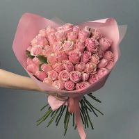 51 розовая роза (40см)
