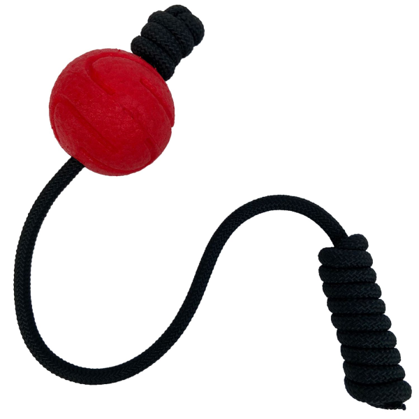 Игрушка для собак Mr.Kranch Мяч на шнуре красный 6 см