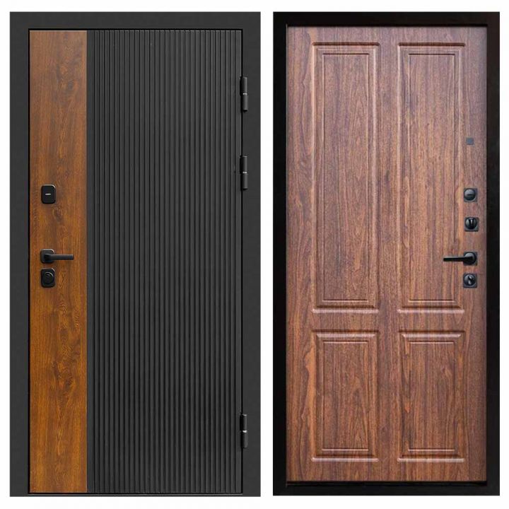 Входная дверь Termo-door Престиж BLACK Орех стандарт Металлическая