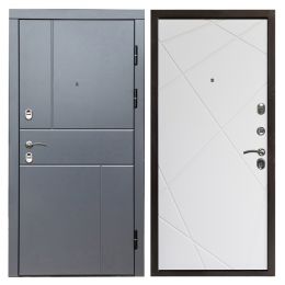 Входная дверь Termo-door Вертикаль Grey Лучи Белый софт