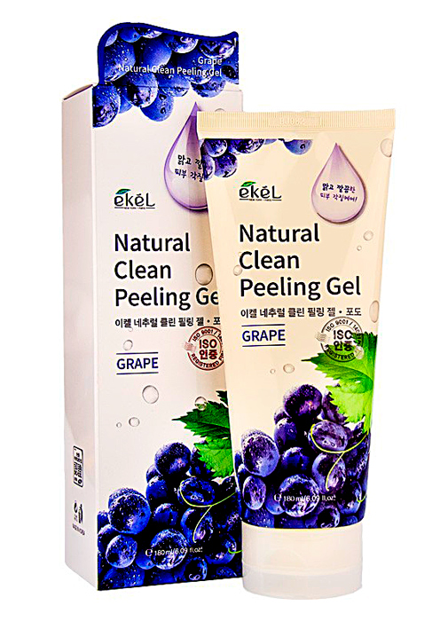 EKEL Пилинг - скатка с экстрактом винограда. Grape natural clean peeling gel, 180 мл.