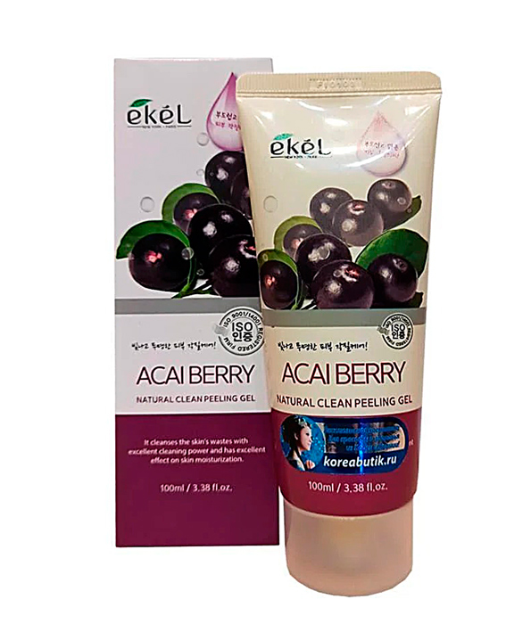 EKEL Пилинг - скатка с экстрактом ягод асаи. Acai berry natural clean peeling gel, 100 мл.