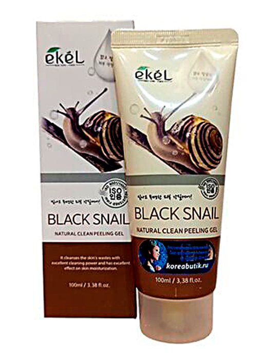 EKEL Пилинг скатка с муцином черной улитки. Natural clean peeling gel black snail, 100 мл.