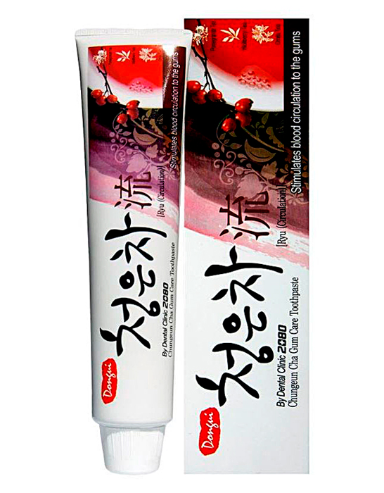 KERASYS Зубная паста со вкусом восточного красного чая. Dental clinic chungeun cha ryu gum, 125 гр.