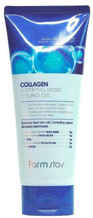FARMSTAY Гель - пилинг отшелушивающий с коллагеном. Collagen water full moist peeling gel, 180 мл.